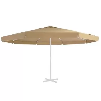 Panza de schimb umbrela de soare de exterior gri taupe 500 cm, gri taupe, Φ 500 cm