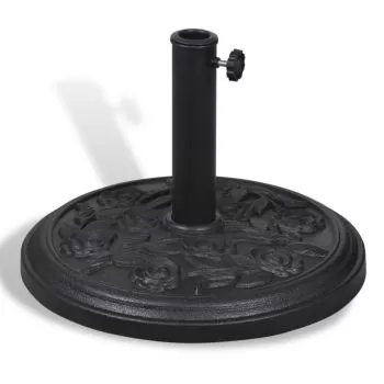 Baza suport rotunda pentru umbrela de soare, negru, 45.5 cm