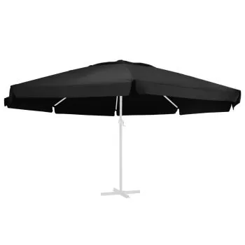 Panza de schimb umbrela de soare de gradina negru 600 cm, negru, Φ 600 cm