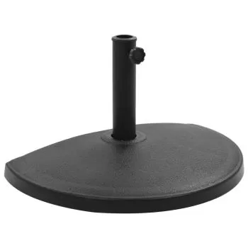  Suport umbrelă de soare, negru, 15 kg, polirășină, semi-rotund