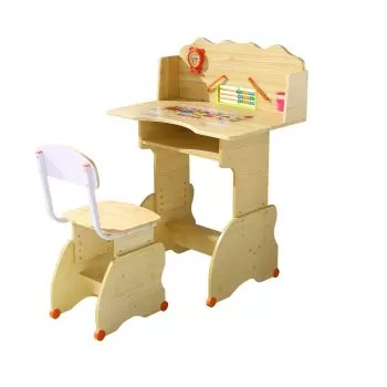 Set birou copii, natur, 75x48x102-105 cm