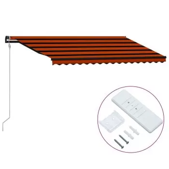 Copertina retractabila automat, portocaliu si maro, 400 x 300 cm