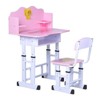 Set birou copii roz, roz, 69x45x88-98 cm