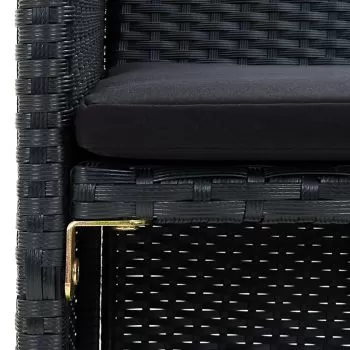 Canapea de gradina cu 2 locuri, negru, 100 x 56 x 85 cm