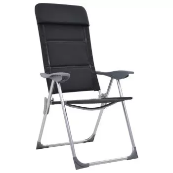 Set 2 bucati scaune camping, negru, 58 x 69 x 111 cm