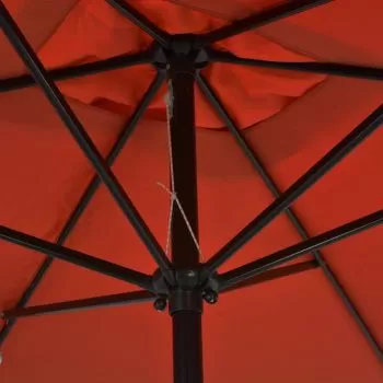 Umbrelă de soare exterior, stâlp metalic, cărămiziu, 300x200 cm