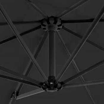Umbrelă suspendată cu stâlp din aluminiu, antracit, 250x250 cm