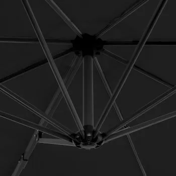 Umbrelă suspendată cu stâlp din aluminiu, antracit, 300 cm