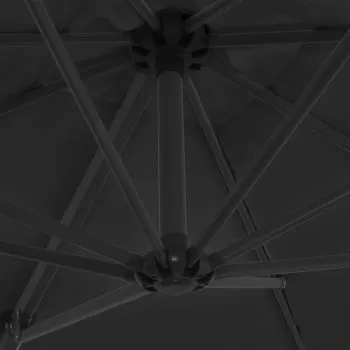 Umbrelă suspendată cu stâlp din oțel, antracit, 250x250 cm