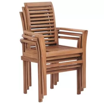 Set 2 bucati scaune de bucatarie stivuibile, maro, 62 x 56.5 x 94 cm