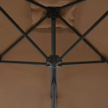 Umbrelă soare de exterior, stâlp oțel, gri taupe, 250 x 250 cm