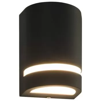 Lampi de perete pentru exterior 2 buc. negru 35 W semirotund, negru, 75 x 95 x 150 mm