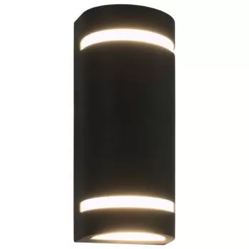Lampi de perete pentru exterior 2 buc. negru 35 W semirotund, negru, 75 x 95 x 238 mm
