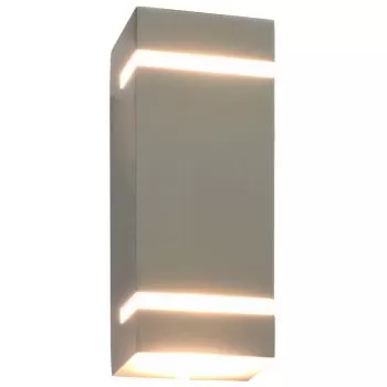 Lampi de perete de exterior 2 buc. argintiu 35 W dreptunghiular, argintiu, 75 x 95 x 238 mm