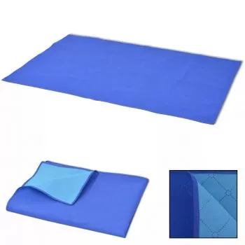Patura pentru picnic, albastru si albastru deschis, 150 x 200 cm