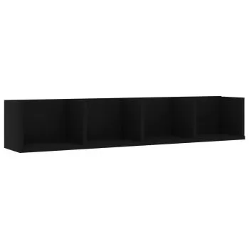 Raft de perete pentru CD-uri, negru, 100 x 18 x 18 cm