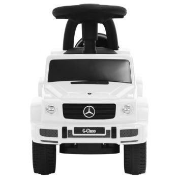 Mașinuță pentru pași Mercedes-Benz G63. alb