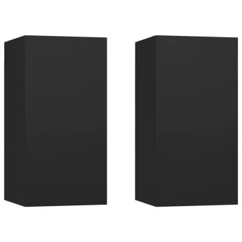 Set 2 bucati comode tv, negru, 30.5 x 30 x 60 cm