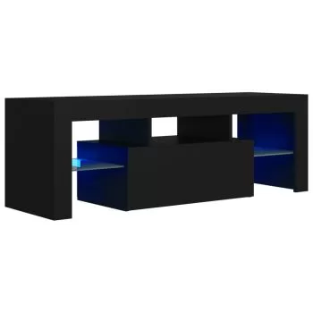 Comoda TV cu lumini LED, negru, 120 x 35 x 40 cm