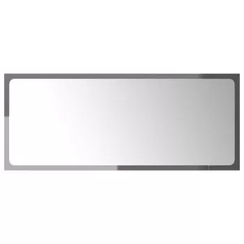 Oglinda de baie, gri lucios, 90 x 1.5 x 37 cm