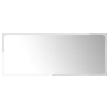 Oglinda de baie, alb lucios, 90 x 1.5 x 37 cm