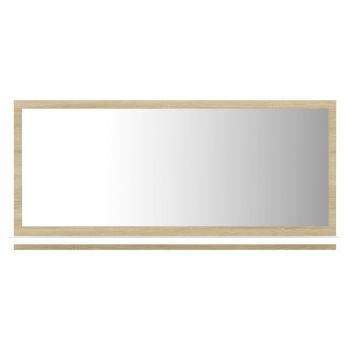 Oglindă de baie, alb/stejar sonoma, 80 x 10.5 x 37 cm, PAL