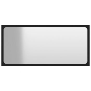 Oglindă de baie, negru, 80x1.5x37 cm, PAL