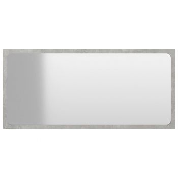 Oglindă de baie, gri beton, 80x1.5x37 cm, PAL