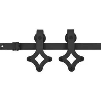 Set feronerie pentru usi glisante, negru, 183 cm