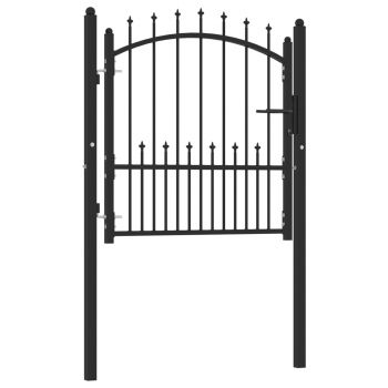 Poarta de gard cu tepuse, negru, 100 x 100 cm