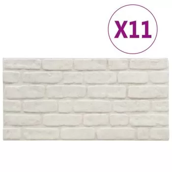 Set 11 bucati panouri de perete 3d, alb, 50 cm