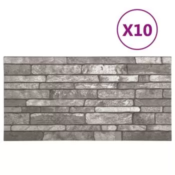 Set 10 bucati panouri de perete 3d, gri închis, 50 cm