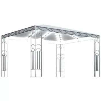 Pavilion cu sir de lumini LED, crem, 400 x 300 cm