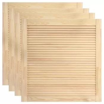 Uși lamelare, 4 buc., 61,5x59,4 cm, lemn masiv de pin