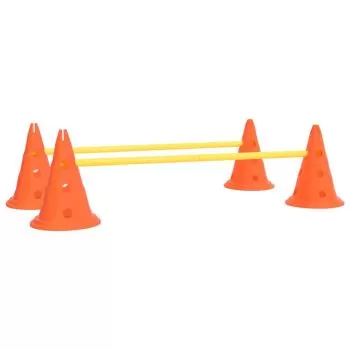 Set de obstacole pentru caini, portocaliu si galben