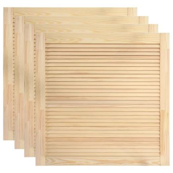 Uși lamelare, 4 buc., 39,5x39,4 cm, lemn masiv de pin
