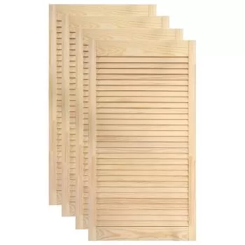 Uși lamelare, 4 buc., 99,3x39,4 cm, lemn masiv de pin