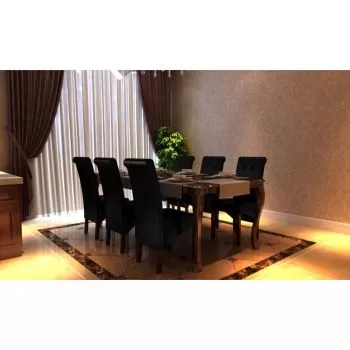 Set 6 bucati scaune de bucatarie, negru, 43 x 52 x 95 cm