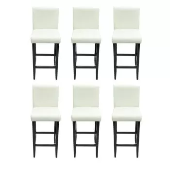 Set 6 bucati scaune de bar, alb