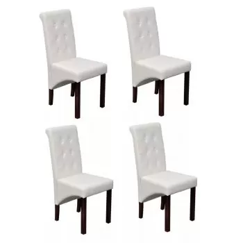 Set 4 bucati scaune de bucatarie, alb, 43 x 52 x 95 cm