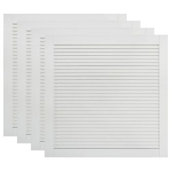 Uși lamelare, 4 buc., alb, 39,5x39,4 cm, lemn masiv de pin