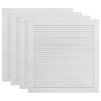 Uși lamelare, 4 buc., alb, 61,5x59,4 cm, lemn masiv de pin