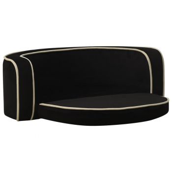 Canapea pliabila de caini negru 73x67x26 cm perna plus lavabila, negru