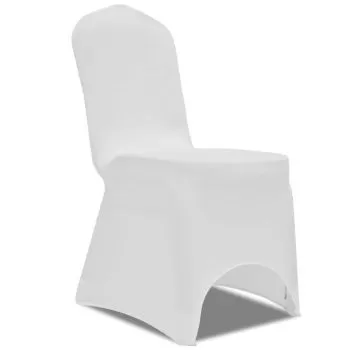Set 6 bucati husa de scaun elastica, alb