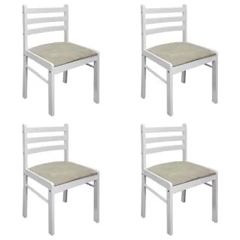 Set 4 bucati scaune de bucatarie, alb, 44 x 45 x 81 cm