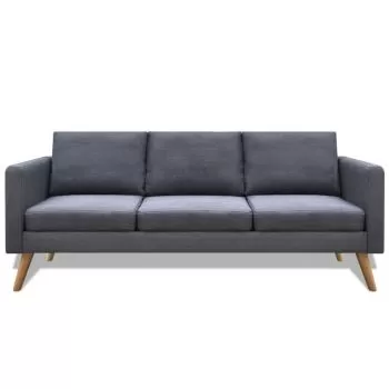 Canapea cu 3 locuri, gri închis, 168 x 70 x 73 cm