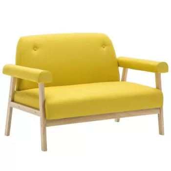 Canapea cu 2 locuri, galben, 115 x 69 x 75 cm