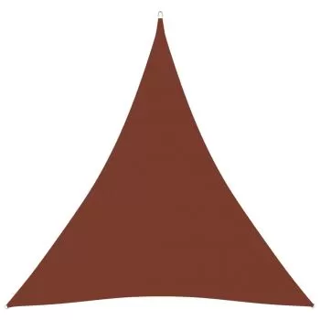 Parasolar caramiziu 4.5x4.5x4.5 m tesatura oxford triunghiular, terracota, 4.5 x 4.5 x 4.5 m