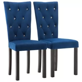 Set 2 bucati scaune de bucatarie, albastru închis