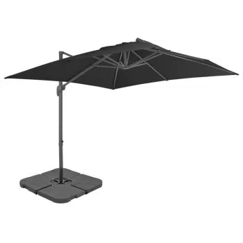  Umbrelă de soare de grădină, bază portabilă, antracit